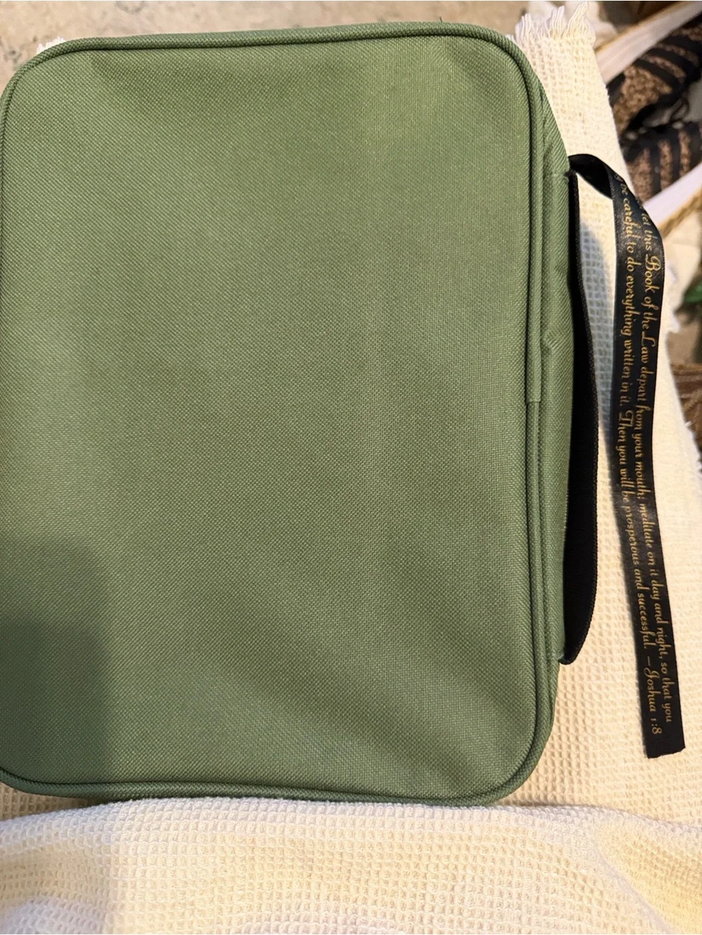 Vinyl Floral front & cloth back Bible/ Book Cover  Pouch Handle Zips